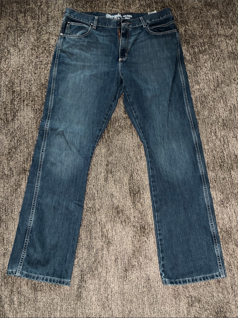 Wrangler Men's Dark Blue Bootcut Jeans 36x34